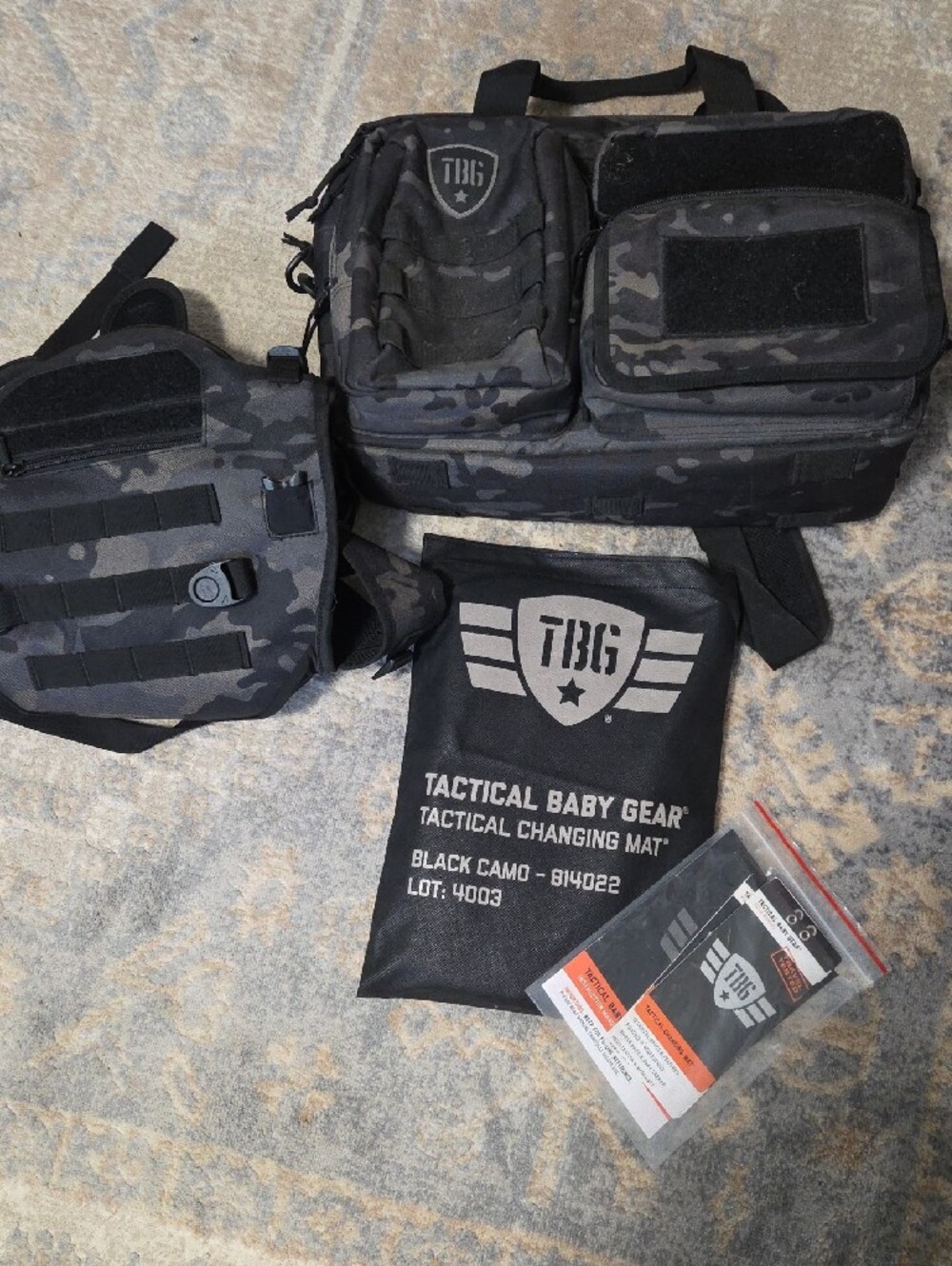 TBG Set: Diaper Bag, Changing Mat, Carrier